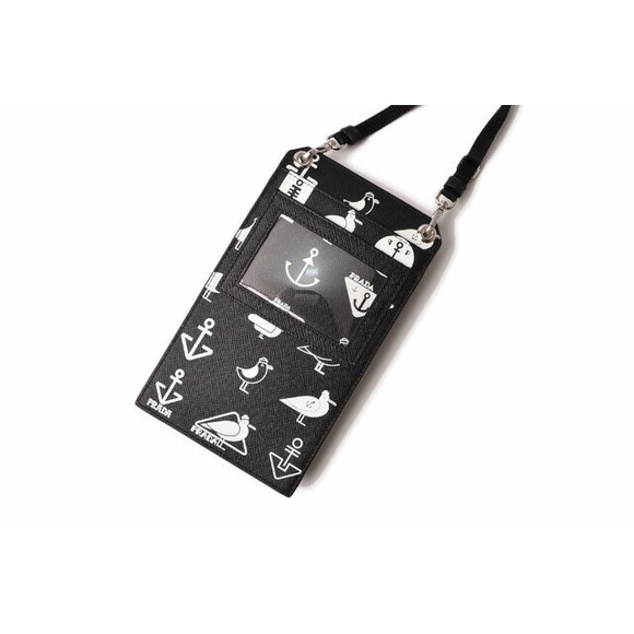 Prada Saffiano Smartphone Case with Strap Nero Black - Picture 3 of 7